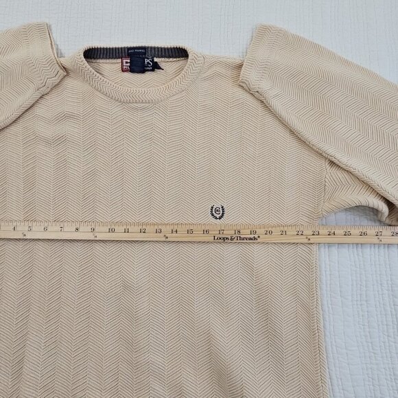 Ralph Lauren Chaps Hand Framed Sweater Men's Size XL Wheat Straw Cotton Texture - Picture 7 of 13